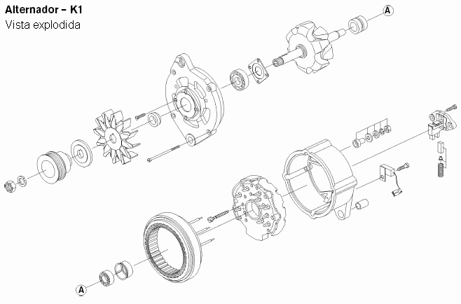 Alternador vista explodida